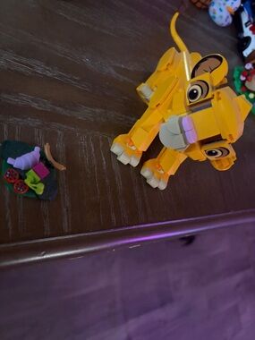 Lego Yellow Lion Buildable Figure with White and Pink Accents